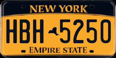 NY license plate HBH5250