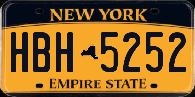 NY license plate HBH5252