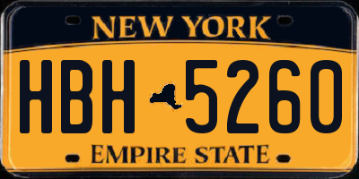 NY license plate HBH5260
