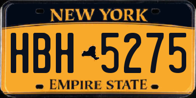NY license plate HBH5275