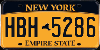 NY license plate HBH5286