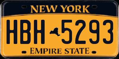 NY license plate HBH5293