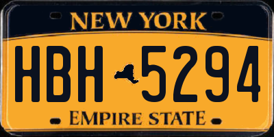 NY license plate HBH5294