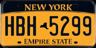 NY license plate HBH5299