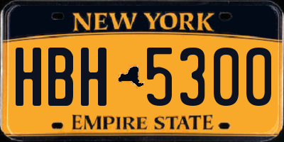 NY license plate HBH5300