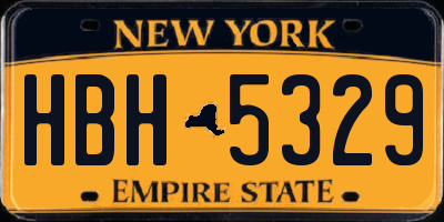 NY license plate HBH5329