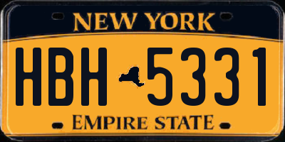 NY license plate HBH5331