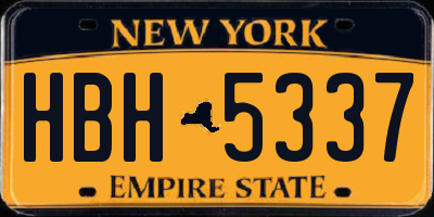 NY license plate HBH5337