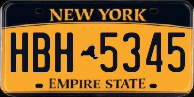 NY license plate HBH5345