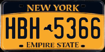 NY license plate HBH5366