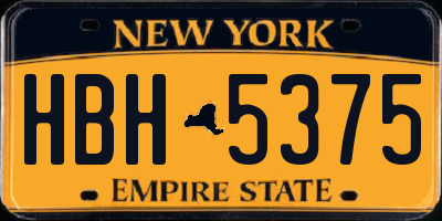 NY license plate HBH5375