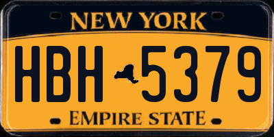 NY license plate HBH5379