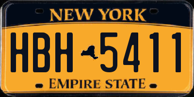 NY license plate HBH5411