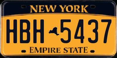 NY license plate HBH5437