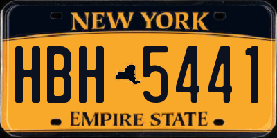 NY license plate HBH5441