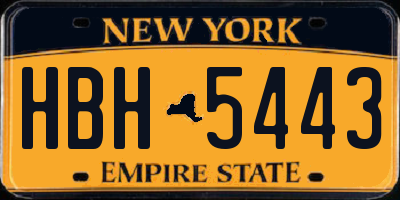 NY license plate HBH5443