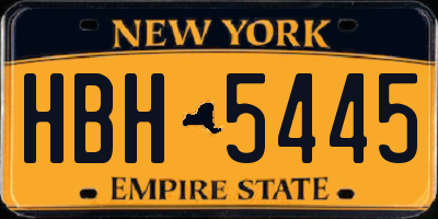 NY license plate HBH5445