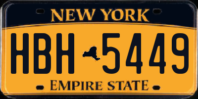 NY license plate HBH5449