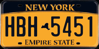NY license plate HBH5451