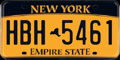 NY license plate HBH5461