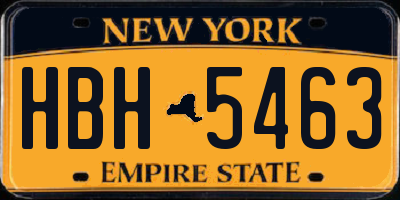 NY license plate HBH5463