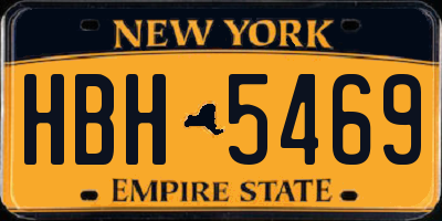 NY license plate HBH5469