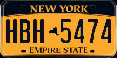 NY license plate HBH5474