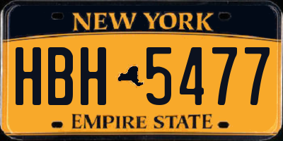 NY license plate HBH5477