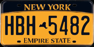 NY license plate HBH5482