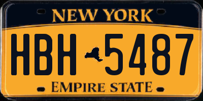 NY license plate HBH5487