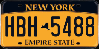 NY license plate HBH5488
