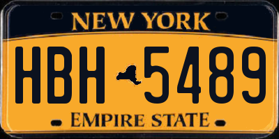 NY license plate HBH5489
