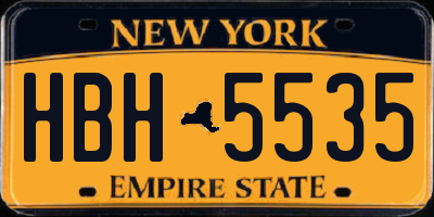 NY license plate HBH5535