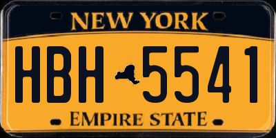 NY license plate HBH5541
