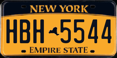 NY license plate HBH5544