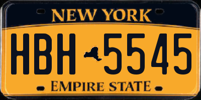 NY license plate HBH5545