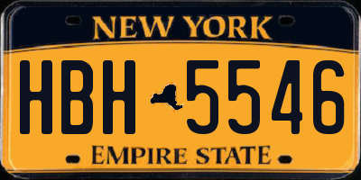 NY license plate HBH5546