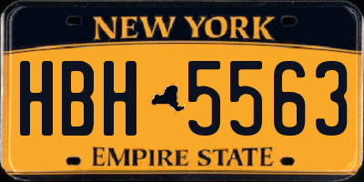 NY license plate HBH5563