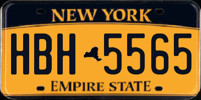 NY license plate HBH5565