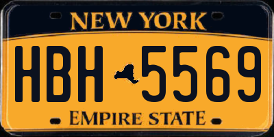 NY license plate HBH5569