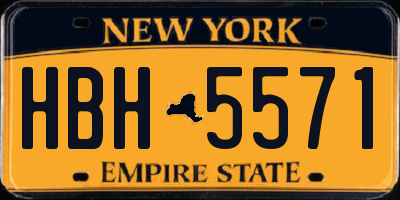 NY license plate HBH5571