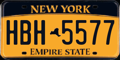 NY license plate HBH5577
