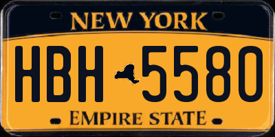 NY license plate HBH5580