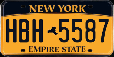 NY license plate HBH5587