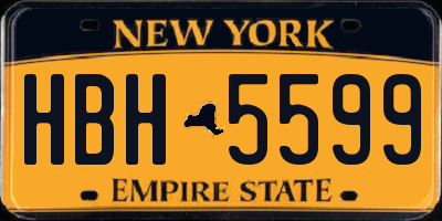 NY license plate HBH5599