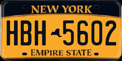 NY license plate HBH5602
