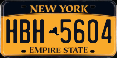 NY license plate HBH5604