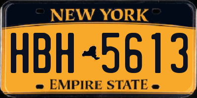 NY license plate HBH5613