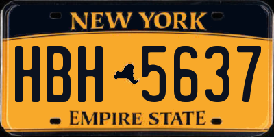 NY license plate HBH5637