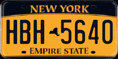 NY license plate HBH5640